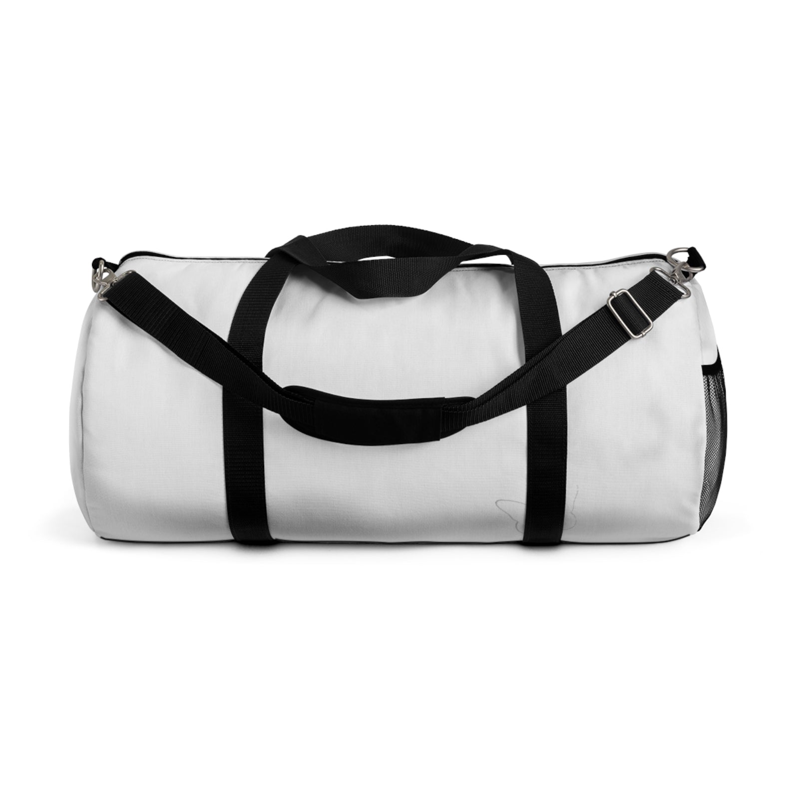 Delicate White Butterfly Silhouette — Duffel Bag