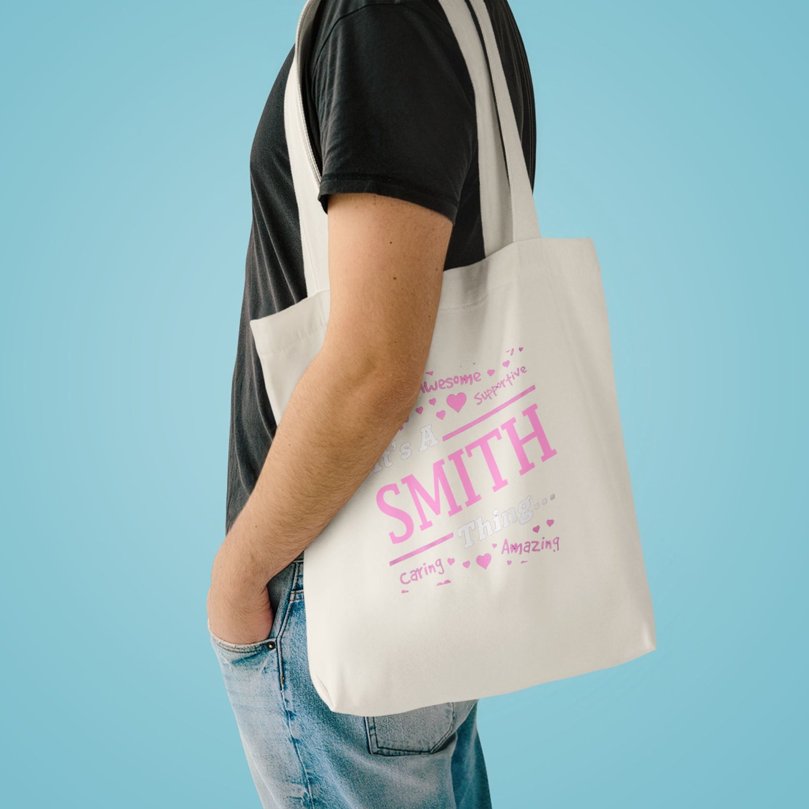 Positive Words Heartburst Design — Cotton Tote Bag
