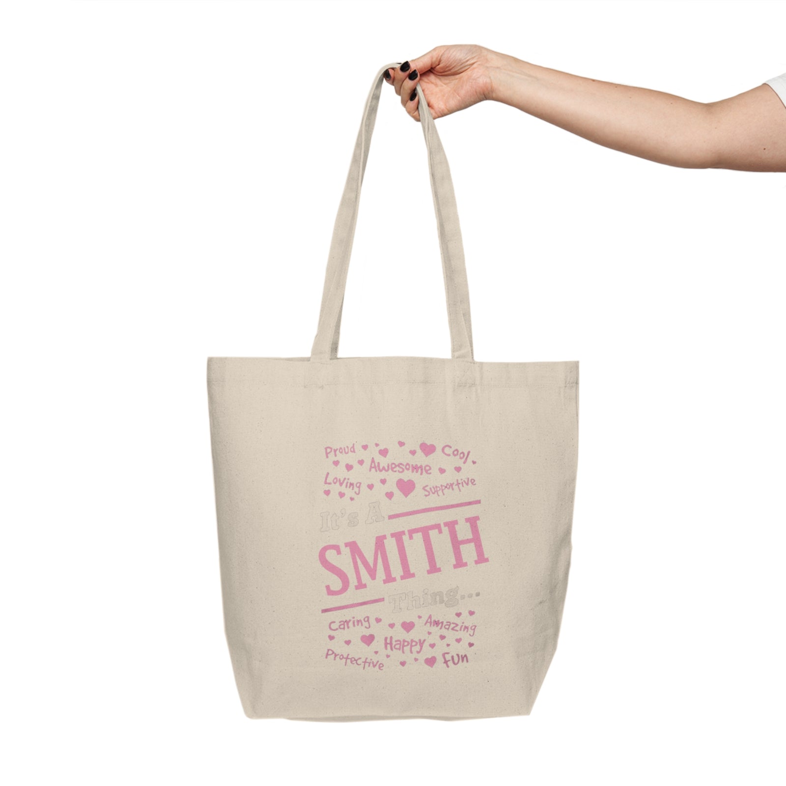 Positive Words Heartburst Design — Canvas Shopping Tote