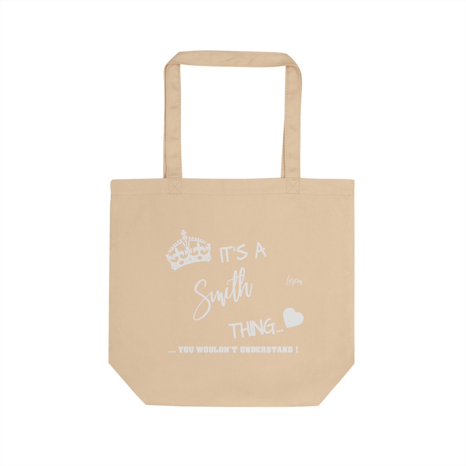 Minimalist White Text Design — Eco Tote Bag