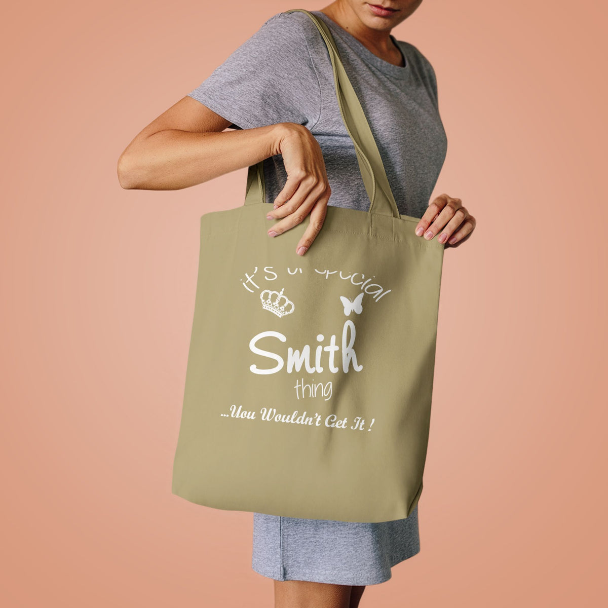 White Lucky Butterfly Minimalist Design — Cotton Tote Bag