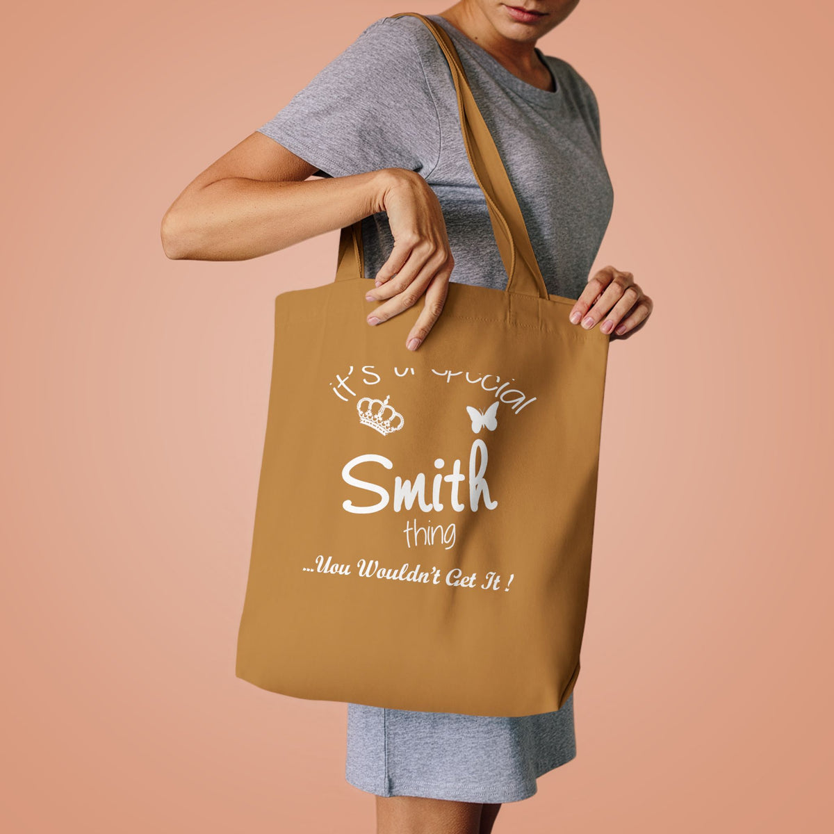 White Lucky Butterfly Minimalist Design — Cotton Tote Bag