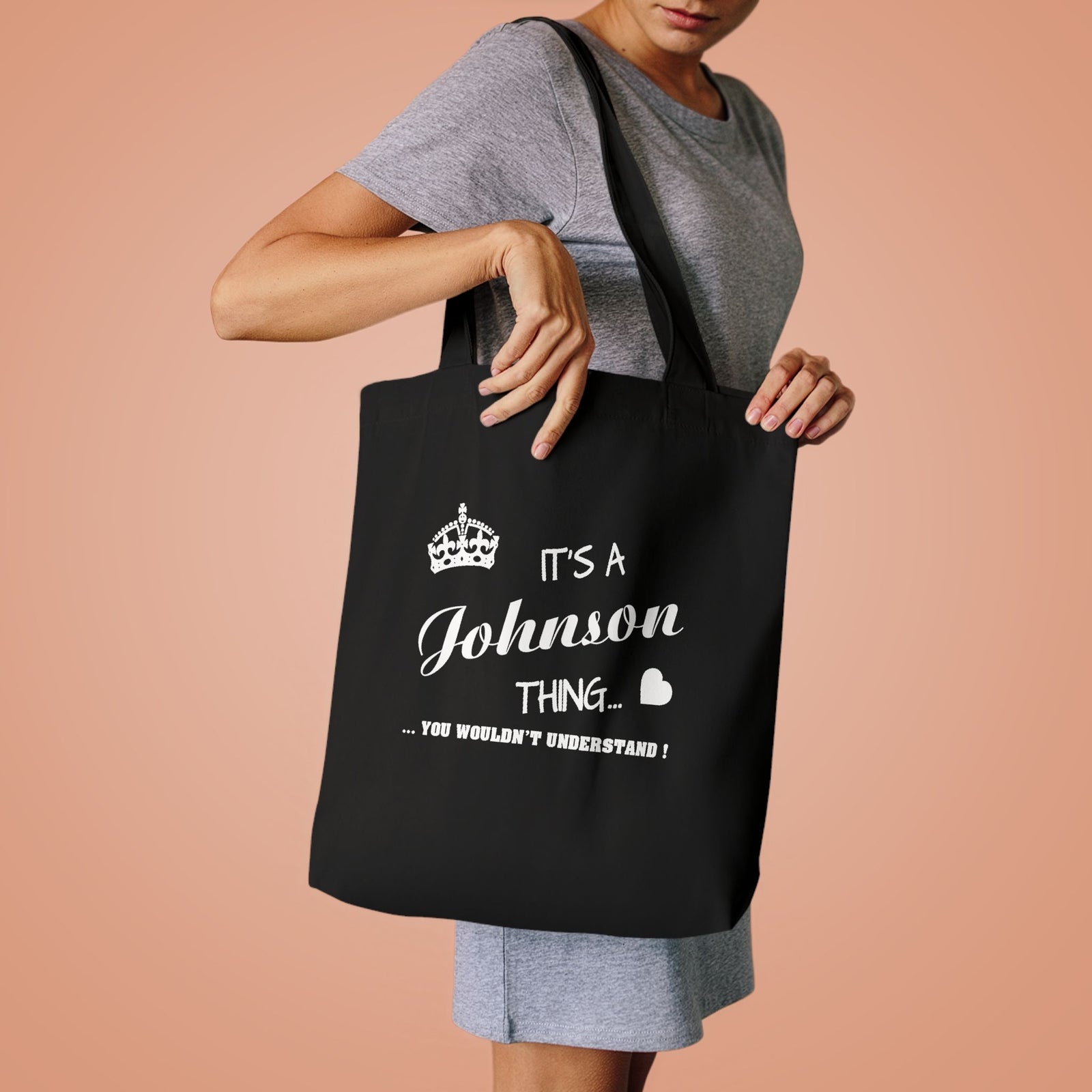 Minimalist White Script Design — Cotton Tote Bag